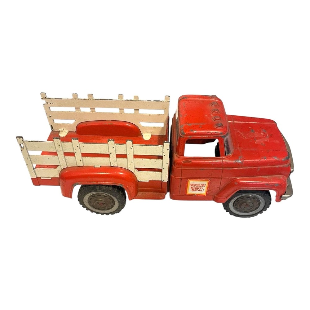 Vintage 1960's Hubley Mighty Metal Farm Truck 800 GMC White Side Grates Toy